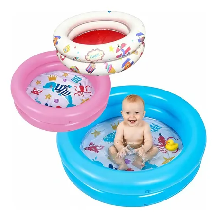 Piscina Infantil Inflável Praia Bebe Verão Criança 61 Litros Rosa