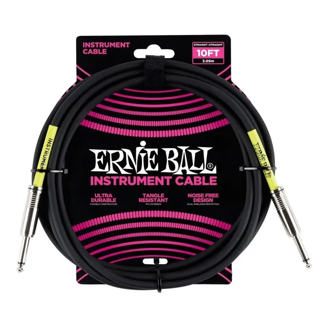 Cable Plug Para Instrumento Ernie Ball 3 Mt 10ft Recto/recto