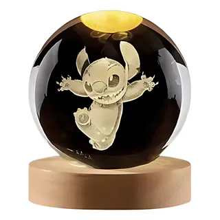 LuminĂĄria 3d Led Stitch Bola De Cristal De Mesa Abajur LuminĂĄria 3d Led Stitch Bola De Cristal De Mesa Abajur