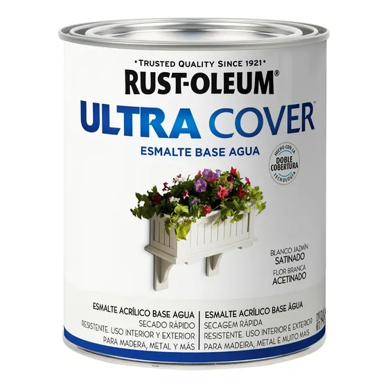 Rust-Oleum Ultra Cover Esmalte al agua blanco 946mL