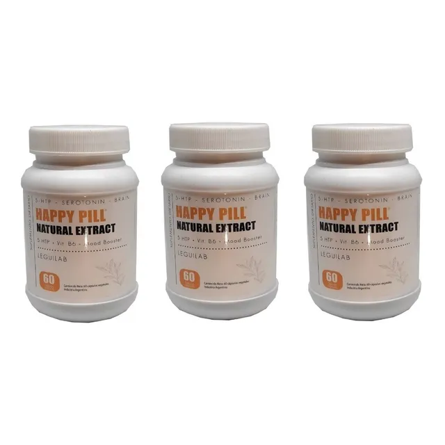 Happy Pill | 5 Htp 100mg X 60 Comp. Serotonina Vegetal X 3u.
