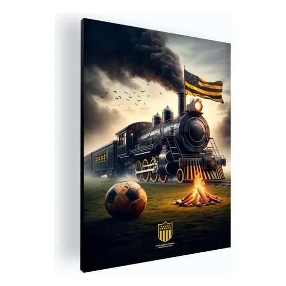 Cuadro Moderno Peñarol 60x84 Mdf Color N/a