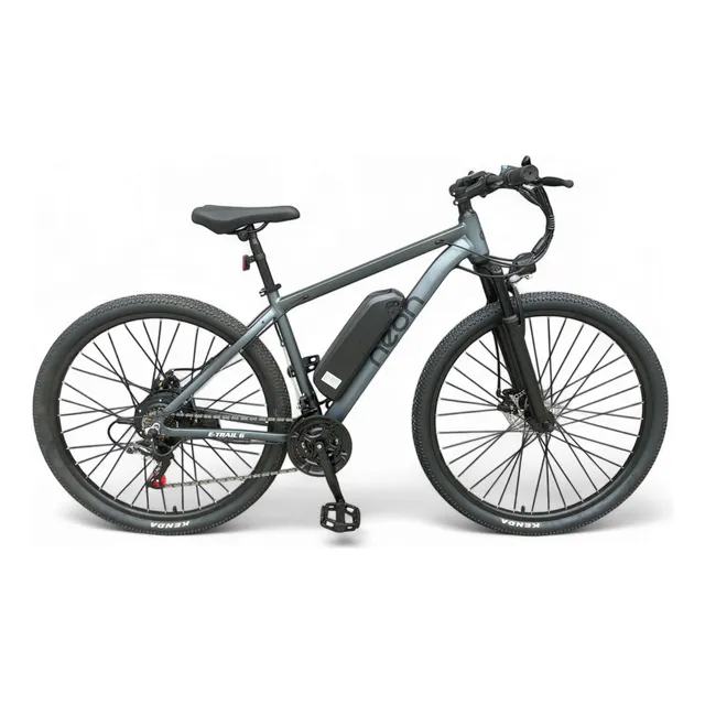 Bicicleta Eléctrica R29 Neon ETRAIL Freno De Disco 21 Vel Shimano Cuadro 17 in De Aluminio Horquilla De Suspensión Gris