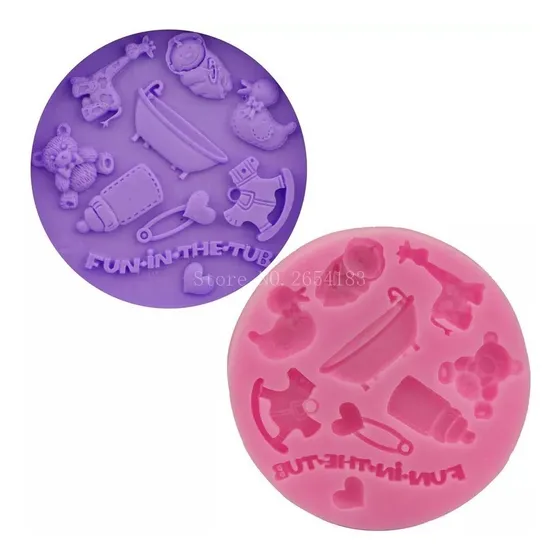 Molde De Silicona Fondant Bebé Baby Shower