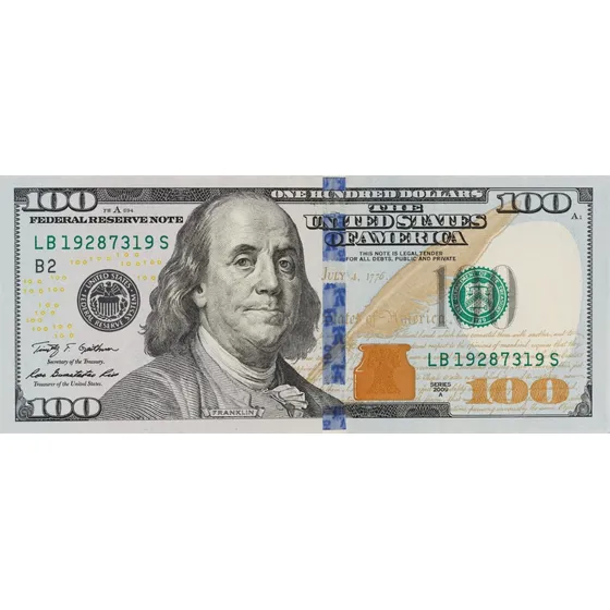 Cuadro Decorativo Billete 100 Dolares 70 Cm X 30 Cm