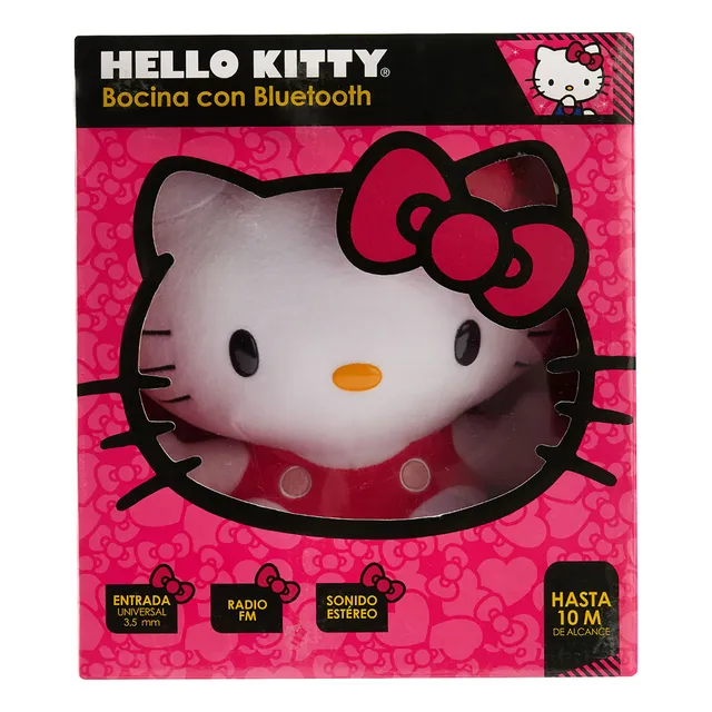 Bocina Portátil Bluetooth Hello Kitty Peluche Color Blanco