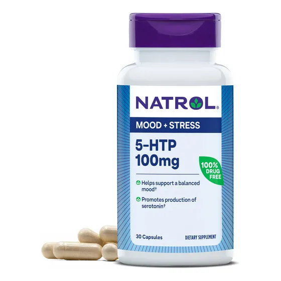 Suplemento Natrol Mood + Stress 5-htp 100 Mg 30 Cápsulas