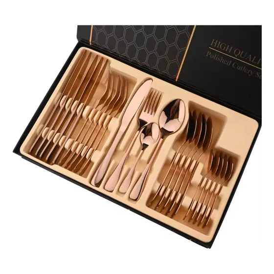 Set Cubiertos En Acero Inoxidable 24 Piezas 