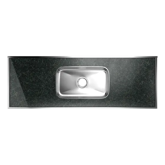 Pileta Acero Inoxidable Mesada Concreto 150cm Verde Labrador