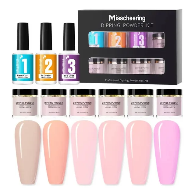 Kit Uñas Dipping Powder Acrilico En Polvo + Brocha