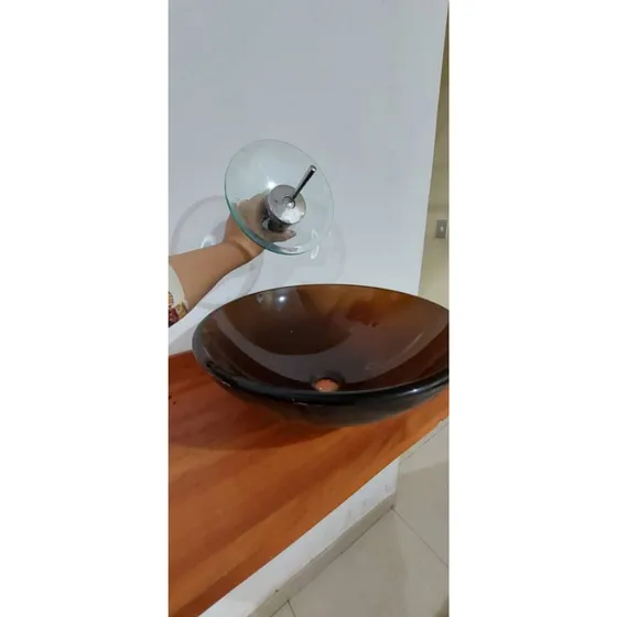 Lavamanos De Vidrio Con Llave Con Efecto Tipo Cascada