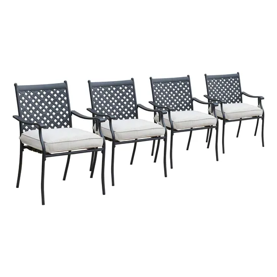Lokatse Home. Juego De 4 Sillas Para Comedor De Hierro Forj.