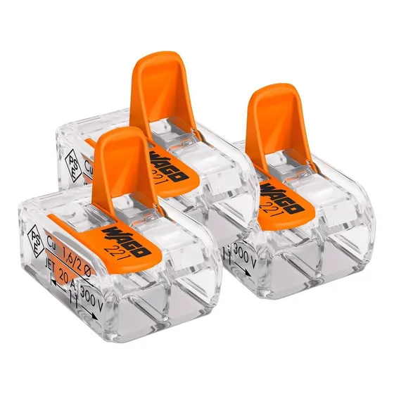 Wago Conector De Cable 20a 2 P Paquete De Cables De 4mm Con 10 Piezas Color Naranja