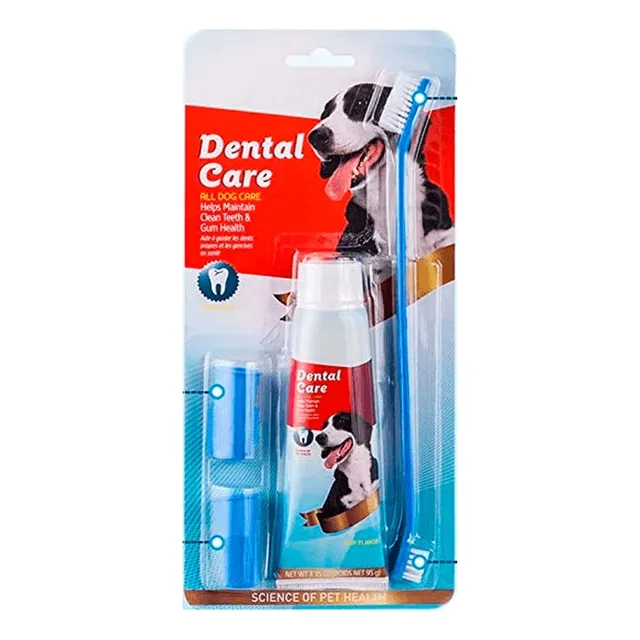 Kit Cepillo De Dientes Crema Dental Mascota Perros O Gatos 