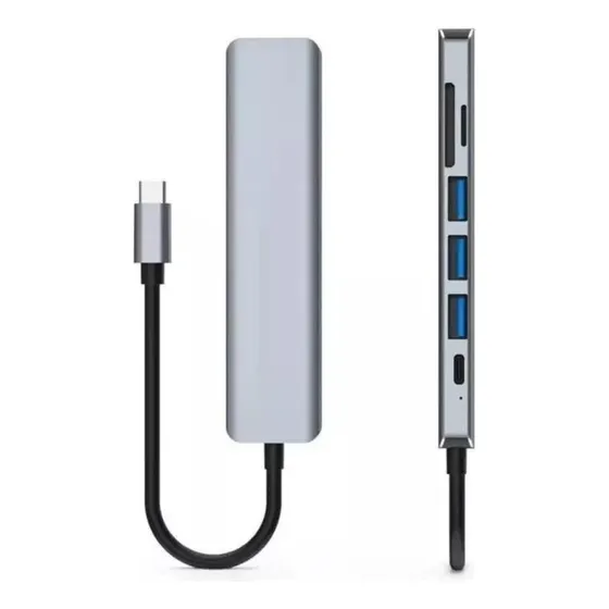 Hub Cabo Adaptador Multiportas Usb-c 7 Em 1 Hdmi 4k Usb 3.0