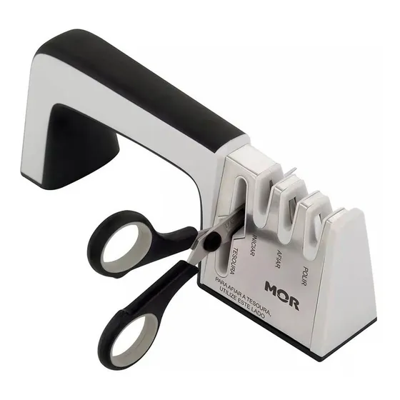 Afilador Cuchillos Y Tijeras Acero Inoxidable Mor Garageimpo Color Gris