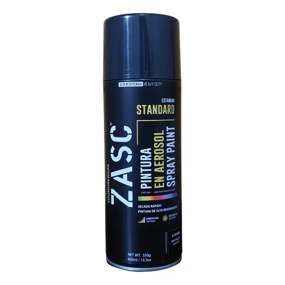 Pintura Spray Negro Mate 400ml Marca Zasc