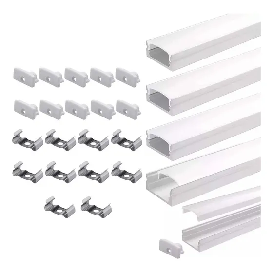 5m Riel Aluminio Difusor Recto Plano Para Cinta Led Tira