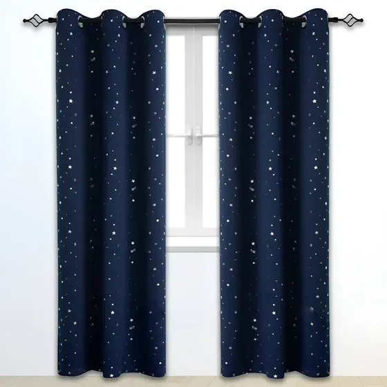 Cortina Niña Niño Semi Blackout Casatua 2 Paños 140x220 Cm Color Azul marino | Cuotas sin interés