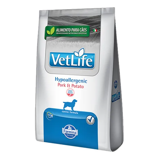 Ração Vet Life Cães Hypoallergenic Pork E Potato 10,1kg