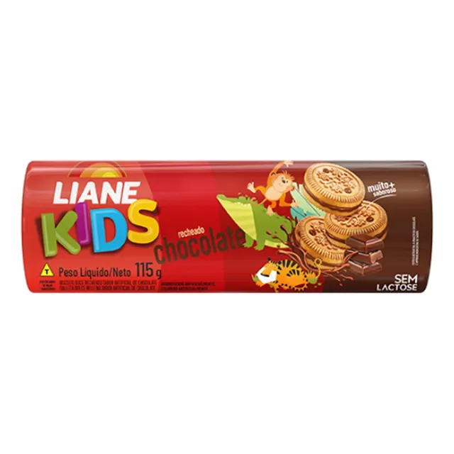 Biscoito Bolacha Recheado Sem Lactose 115g Sabores - Liane