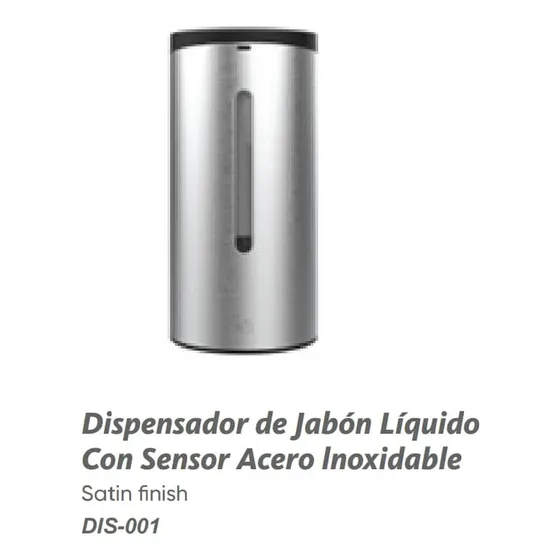 Eup Dispensador Jabon Líquido Sensor Satinado Pared 001