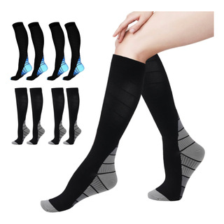 4 Pares De Calcetines De Compresión Mujer Y Hombre, Medias 4 Pares De Calcetines De Compresión Mujer Y Hombre, Medias