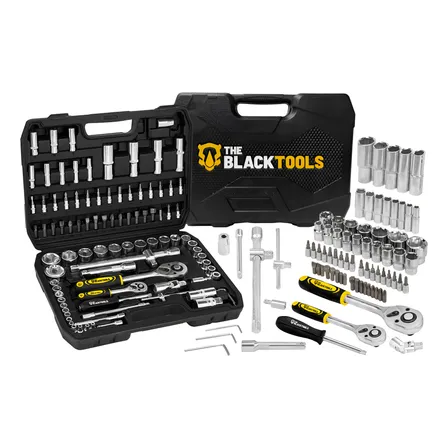 Jogo De Soquetes Encaixe 1/2 E 1/4 Pol Catraca Com 94 Peças Laranja