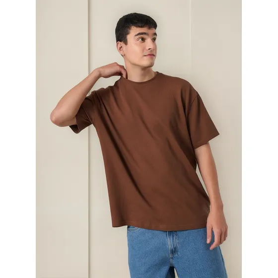 Camiseta Oversized Em Malha Retilínea