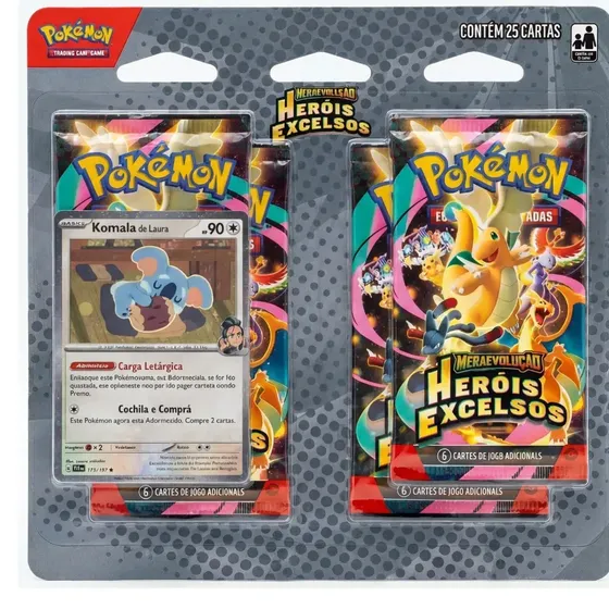 Cartas Pokémon Blister Heróis Excelsos Komala Copag Komala
