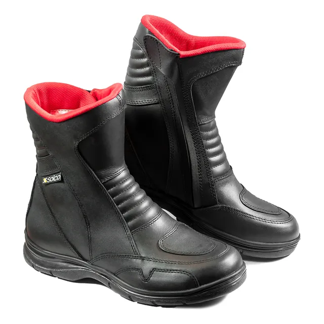 Botas Moto Solco Imola Cuero Hidrofugado Asmotopartes