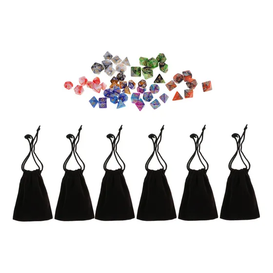 49 Piezas De Dados Poliédricos De Doble Color De 16 Mm Para