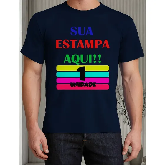Camiseta Camisa Personalizada Algodão Sua Ideia Logo empresa