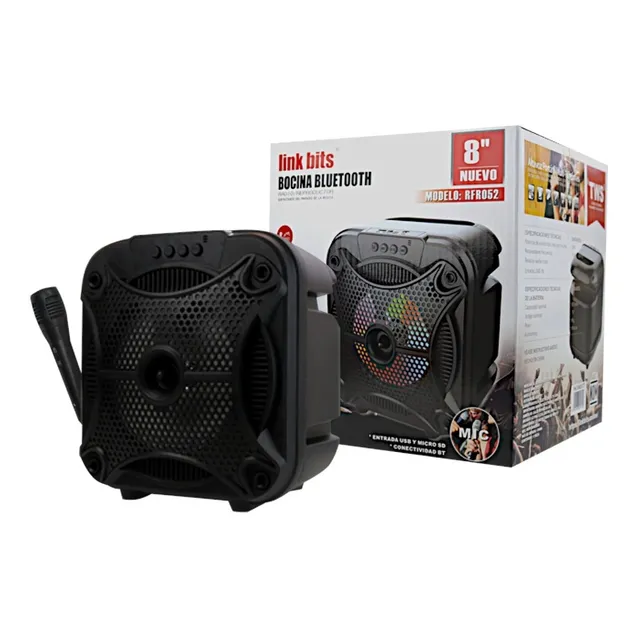 Bocina Compatible Bluetooth 8 Pulgadas Recargable Microfono