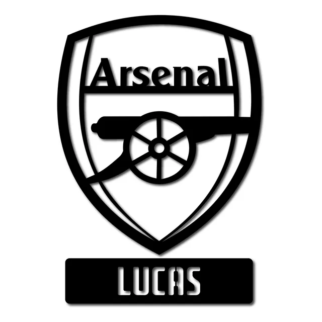 Cuadro Insignia Fútbol Personalizado Nombre 40cm - Madera