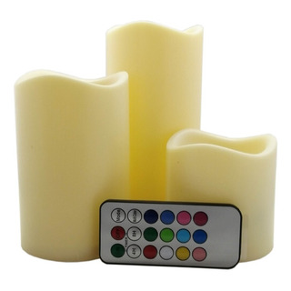 Velas Led Parpadeantes Multicolor C/control Remoto 3 Tamaños Velas Led Parpadeantes Multicolor C/control Remoto 3 Tamaños