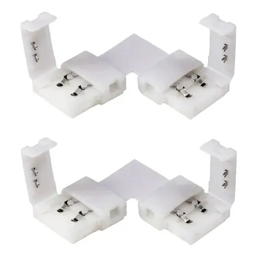 2 Conectores Tipo L Para Tira Led 2 Pines Ancho 8mm 2835