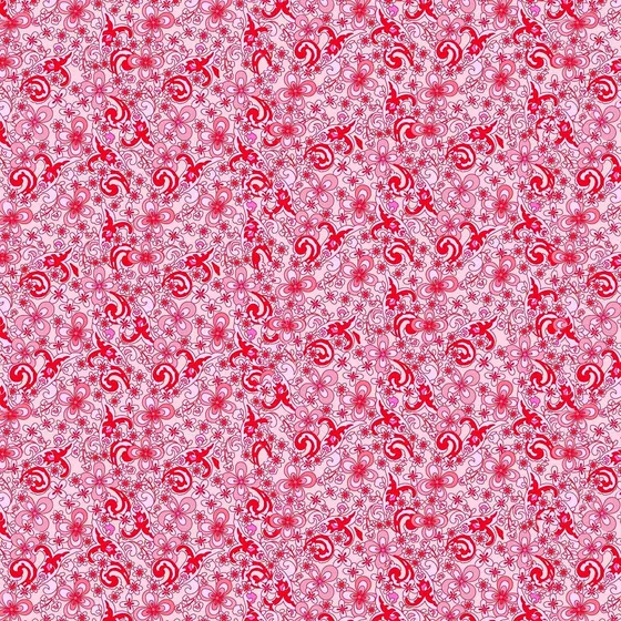 Tela Acolchado 100% Algodon Yarda Rosa Rojo Blanco