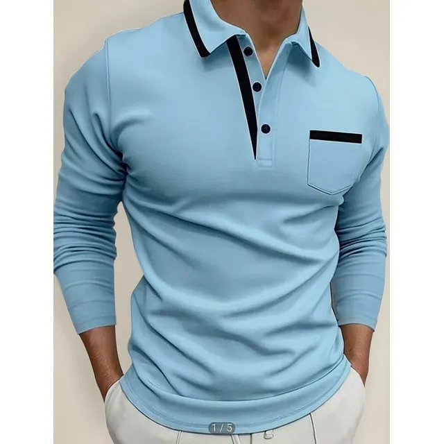 Polos En Cuello Camisero En Manga Larga De Hombre