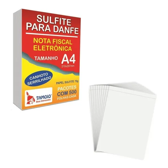 Papel Sulfite P/nf Eletrônica Danfe A4 500 Folhas Serrilhado