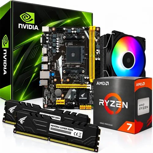 Kit Amd Ryzen 7 5700x + B550m Aorus Elite Gigabyte Preto