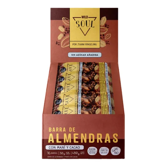 Barra de Frutos Secos Cacao Nibs Maní 16 unidades