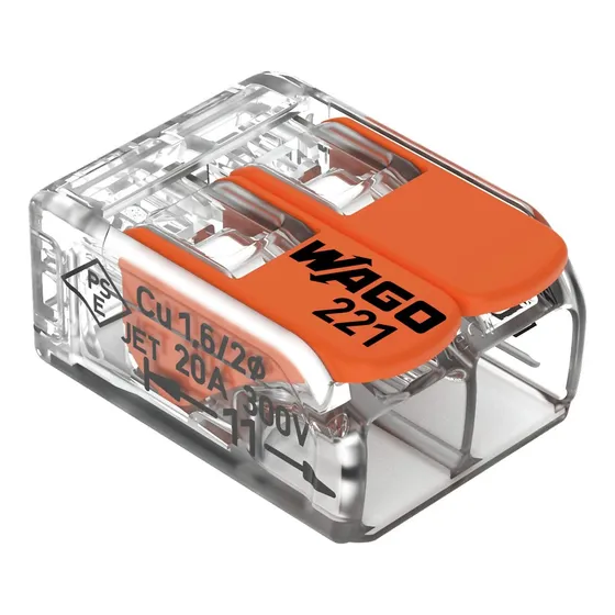 10 Pç Conector Wago Emenda 2 Vias Fios Cabos 4mm Mod 221-412