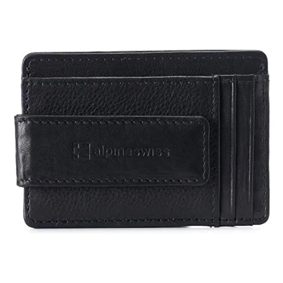 Alpine Swiss Harper - Cartera De Piel Minimalista