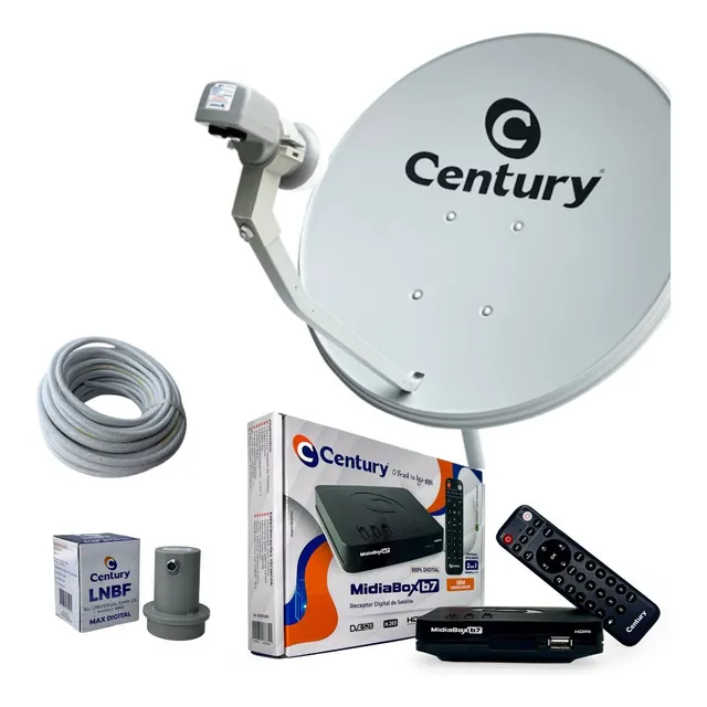 Kit Completo Antena Century Digital Midiabox B7 Hd