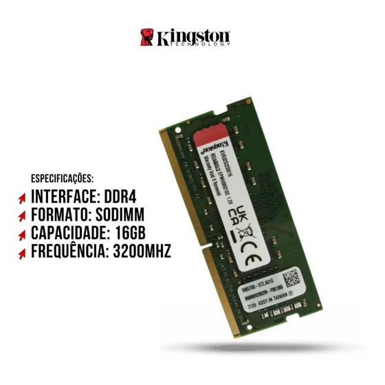 Memória RAM ValueRAM verde 16GB 1 Kingston KVR32S22S8/16