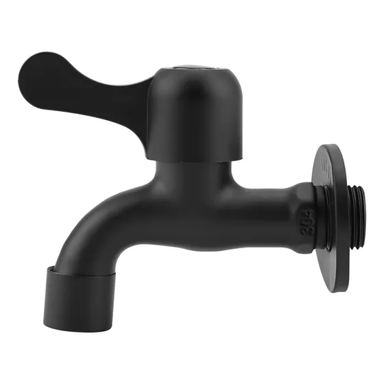 Grifo Montado Pared Negro 304 Acero Inoxidable Agua Al Aire
