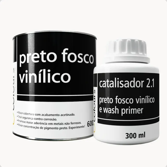 Kit Preto Fosco Vinílico 600ml Com Cat 300ml Maxi Rubber