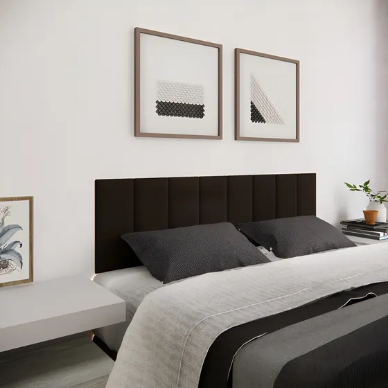 Cabeceira Modulada Cama Box Queen 8 Módulos - Marrom