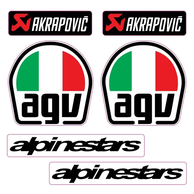 Kit Adesivos Genérico Capacete Akrapovic Agv  Refletivo 